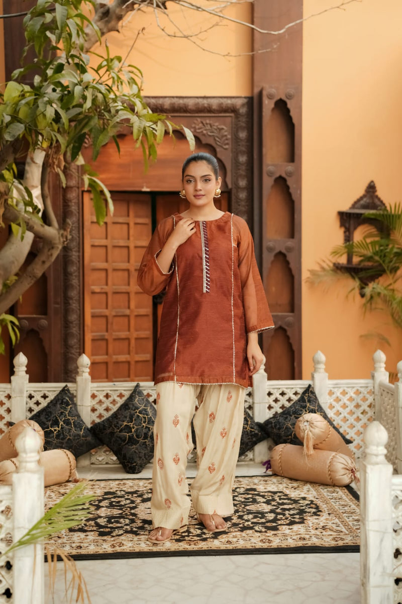 RAHI CHARM (A0013) - 2 Piece Summer Cotton Net with Embroidered Shalwar