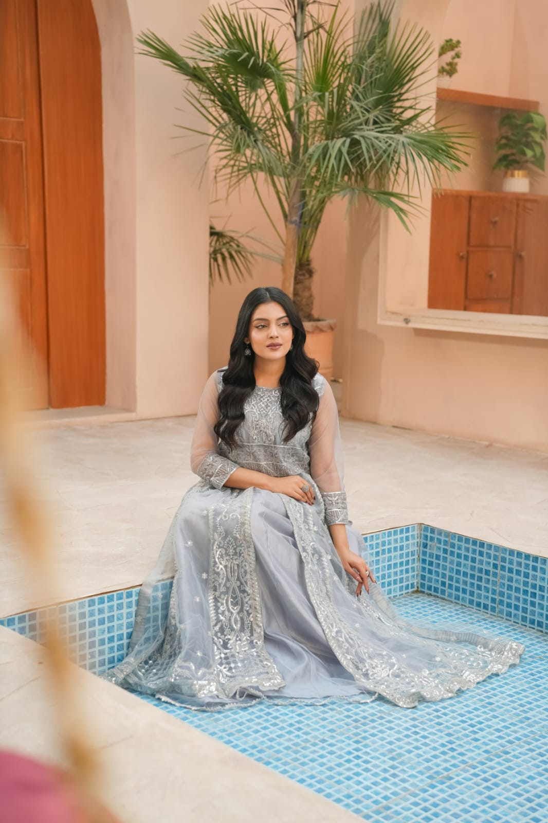 Dhoomil Charm | Heavy Embroidered Net 2-Piece