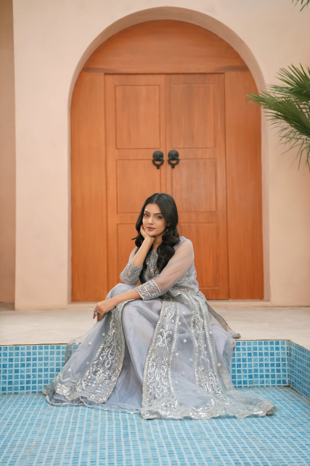 Dhoomil Charm | Heavy Embroidered Net 2-Piece