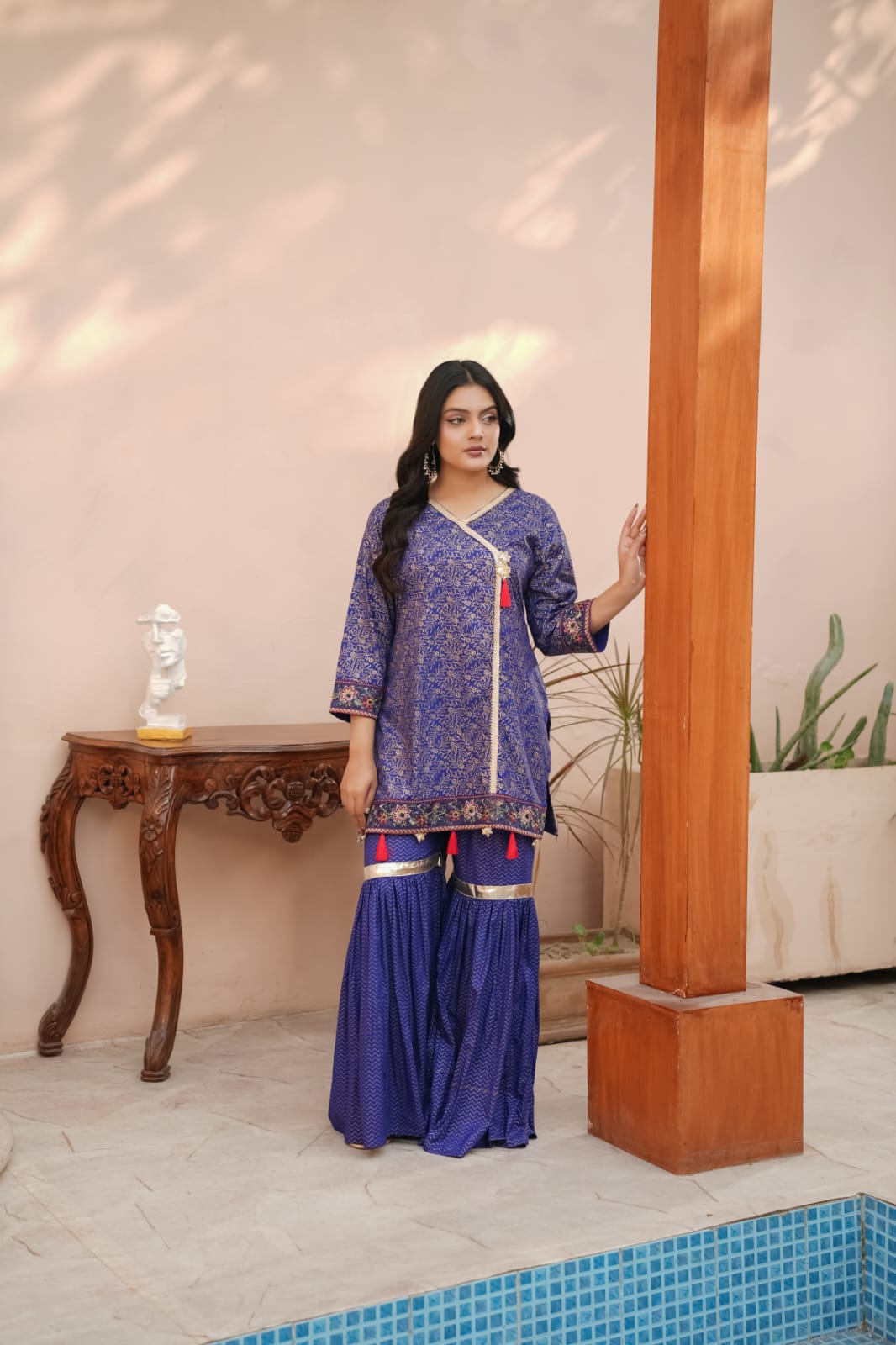 Banafshi Charm (A0009) - 2 Piece Block Printing Cotton Ensemble