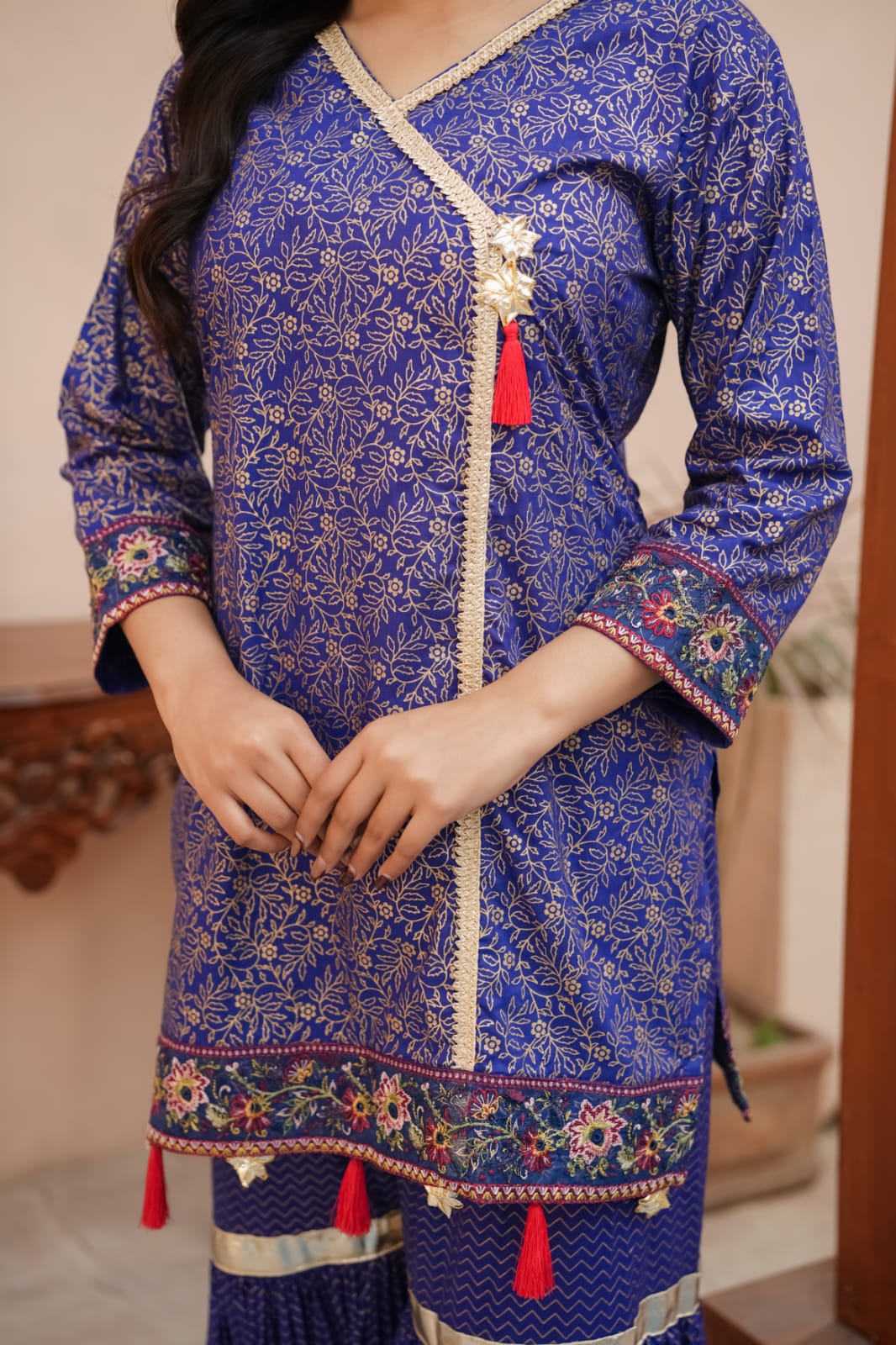 Banafshi Charm (A0009) - 2 Piece Block Printing Cotton Ensemble
