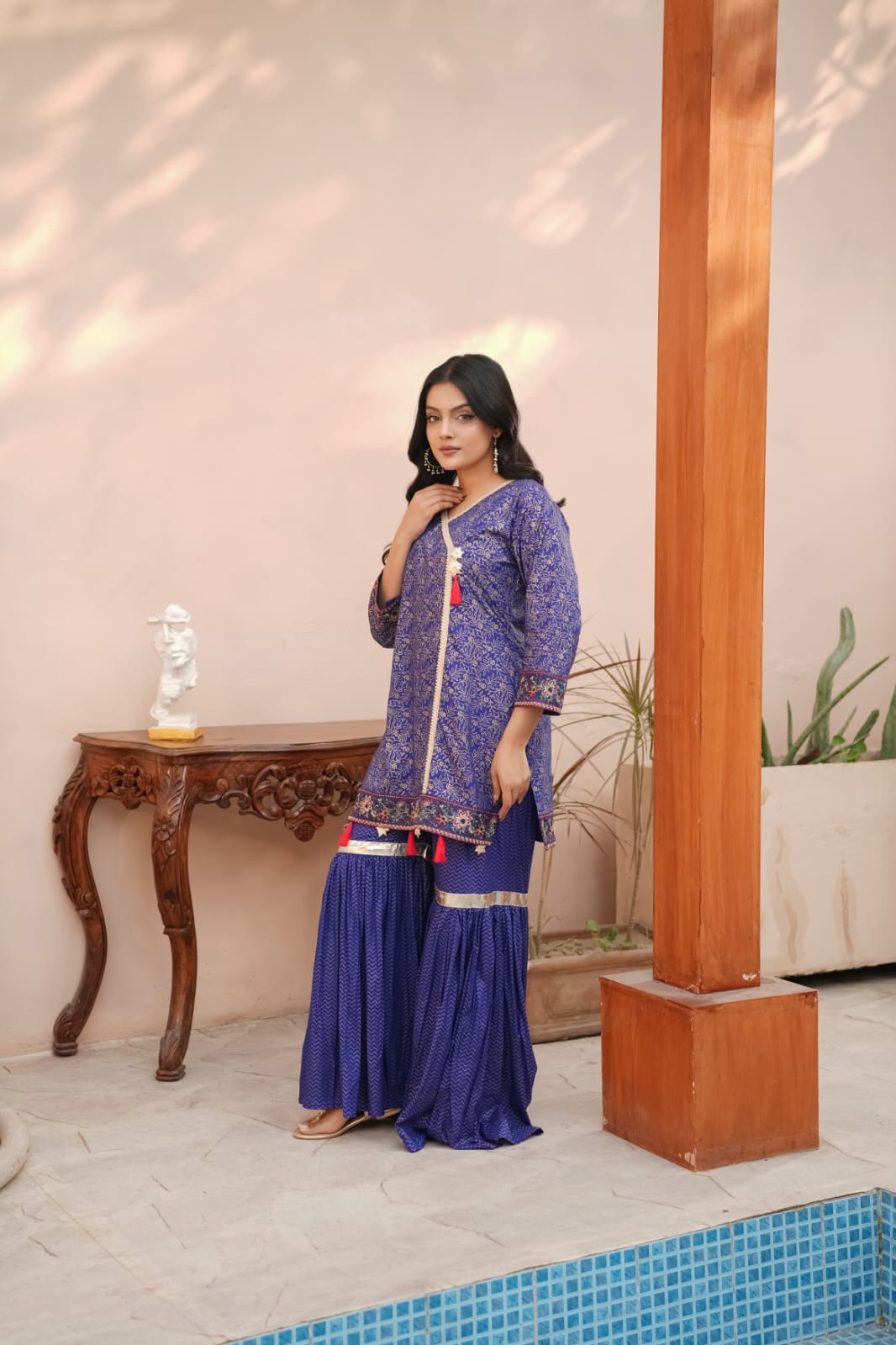 Banafshi Charm (A0009) - 2 Piece Block Printing Cotton Ensemble