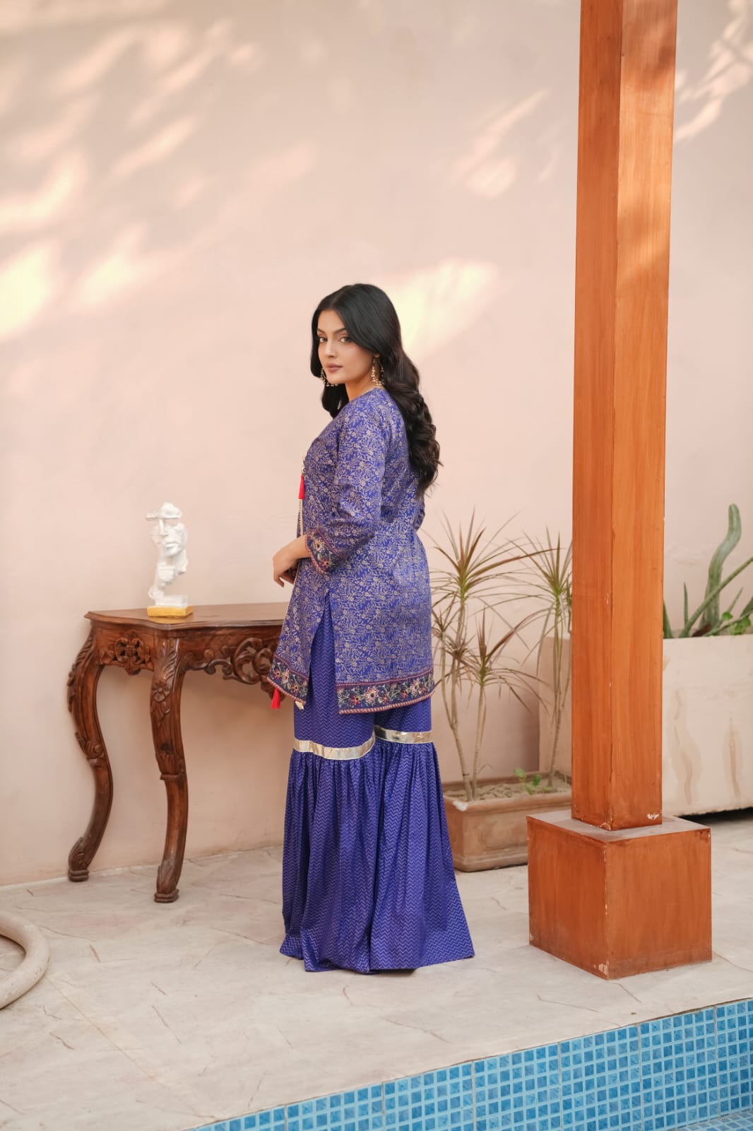 Banafshi Charm (A0009) - 2 Piece Block Printing Cotton Ensemble